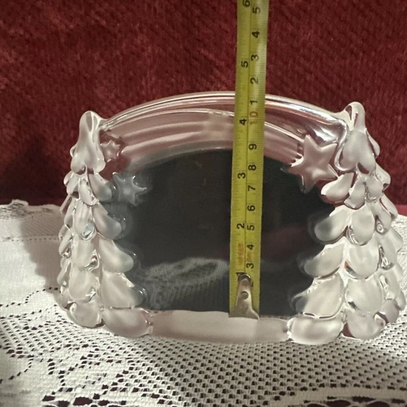 Mikasa Crystal Christmas Picture Frame, "Winter Star". Clear With Frosted Trees. - Picture 12 of 13